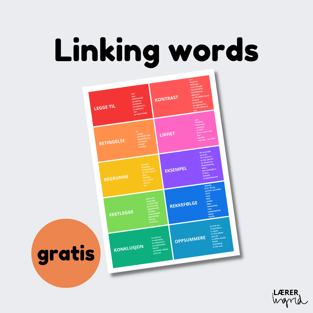 Linking words plakat gratis