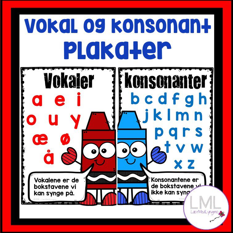 Plakat Vokaler og konsonanter