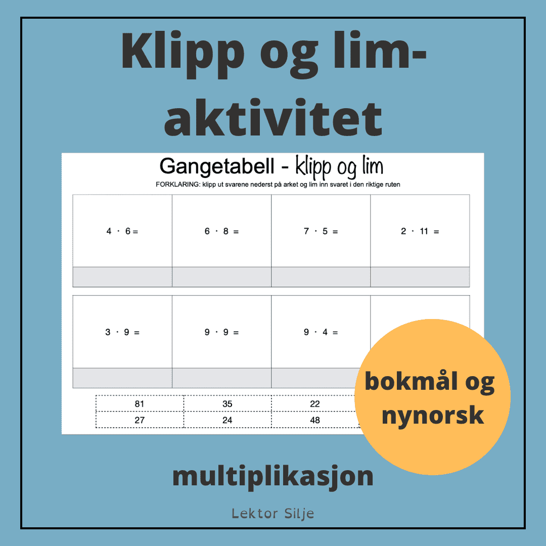 Multiplikasjon – klipp og lim