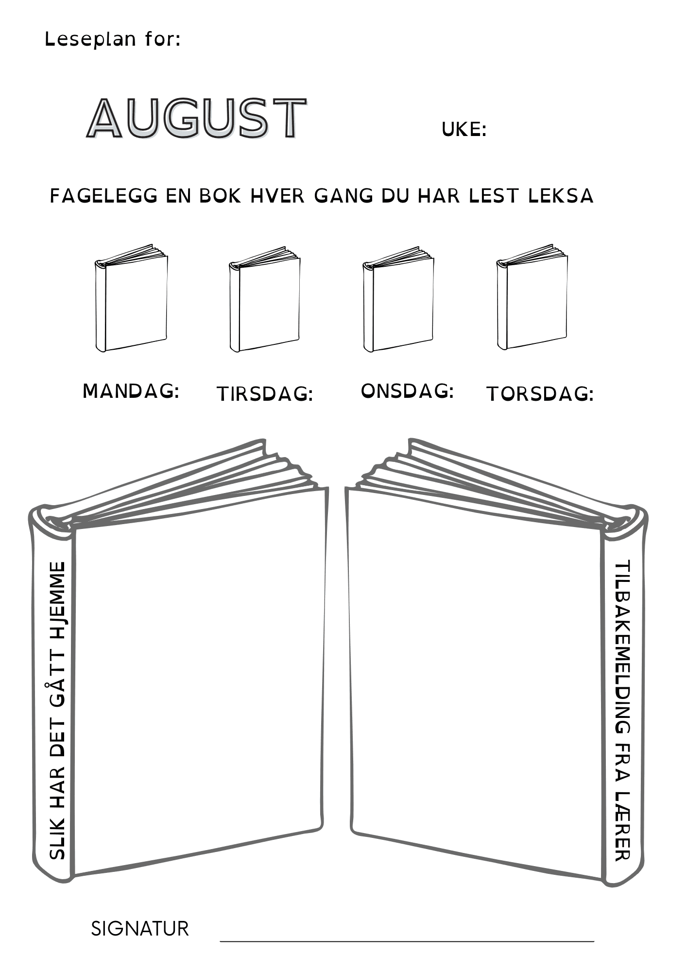 LESEPLAN FOR HELE ÅRET NN/BM