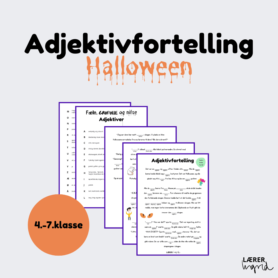 Adjektivfortelling Halloween bm+nn