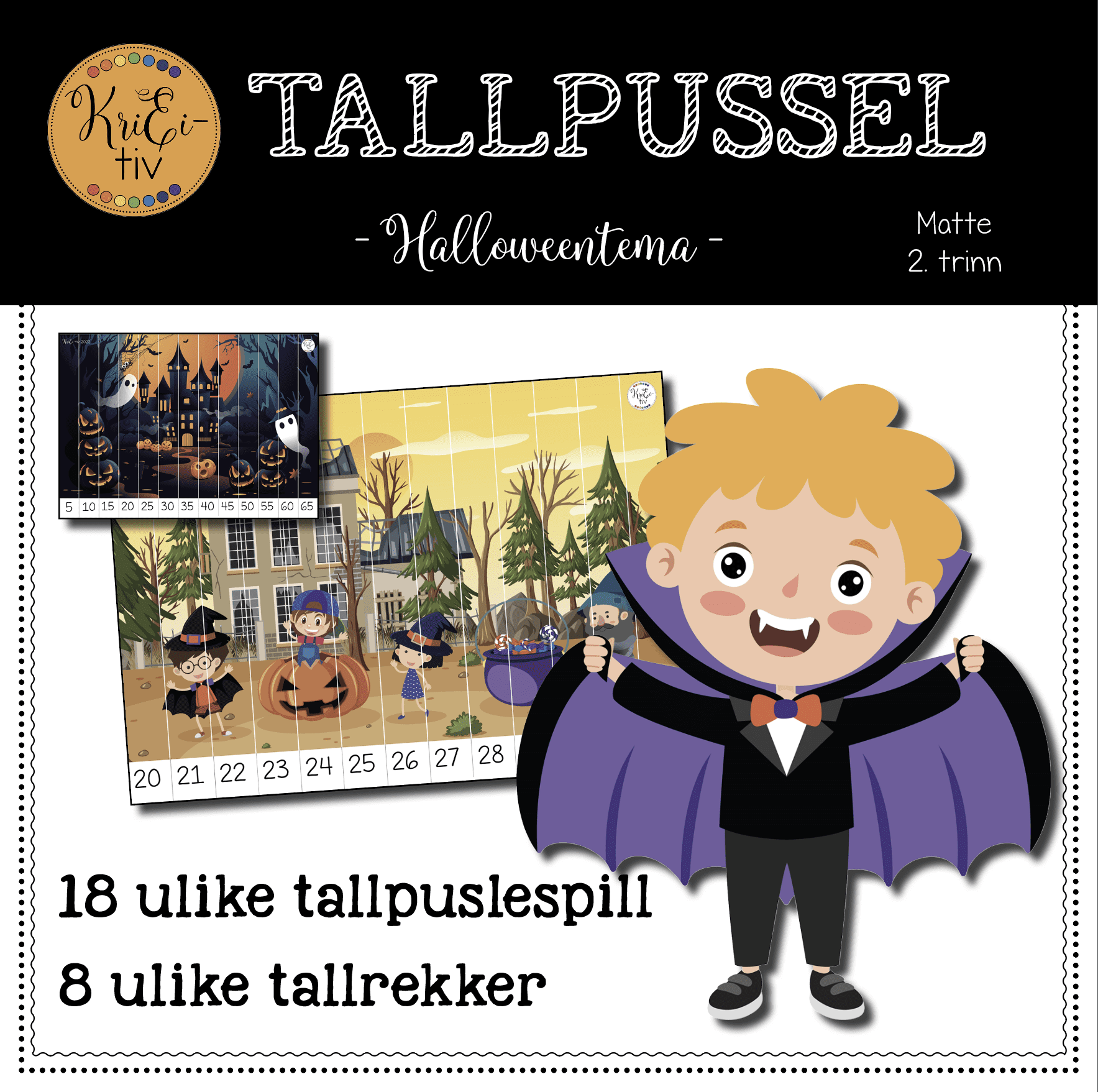 Tallpussel – halloweentema (BM + NN)