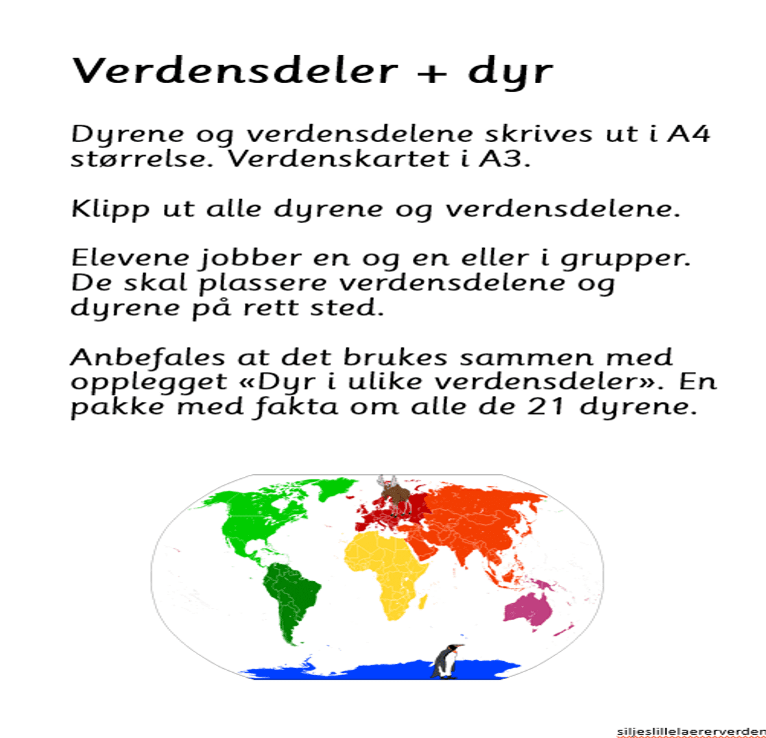 Verdensdeler + dyr