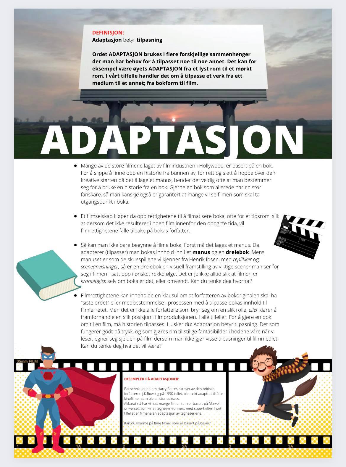 NORSK – adaptasjon fra roman til film