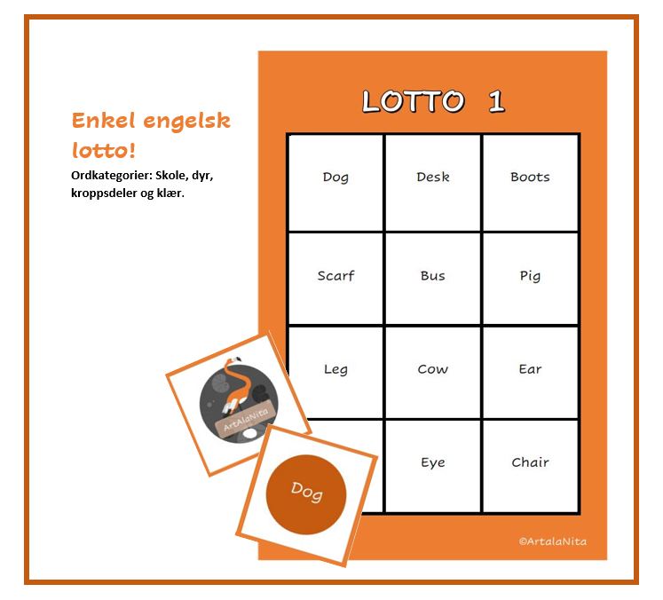 Engelsk Lotto: Enkle ord