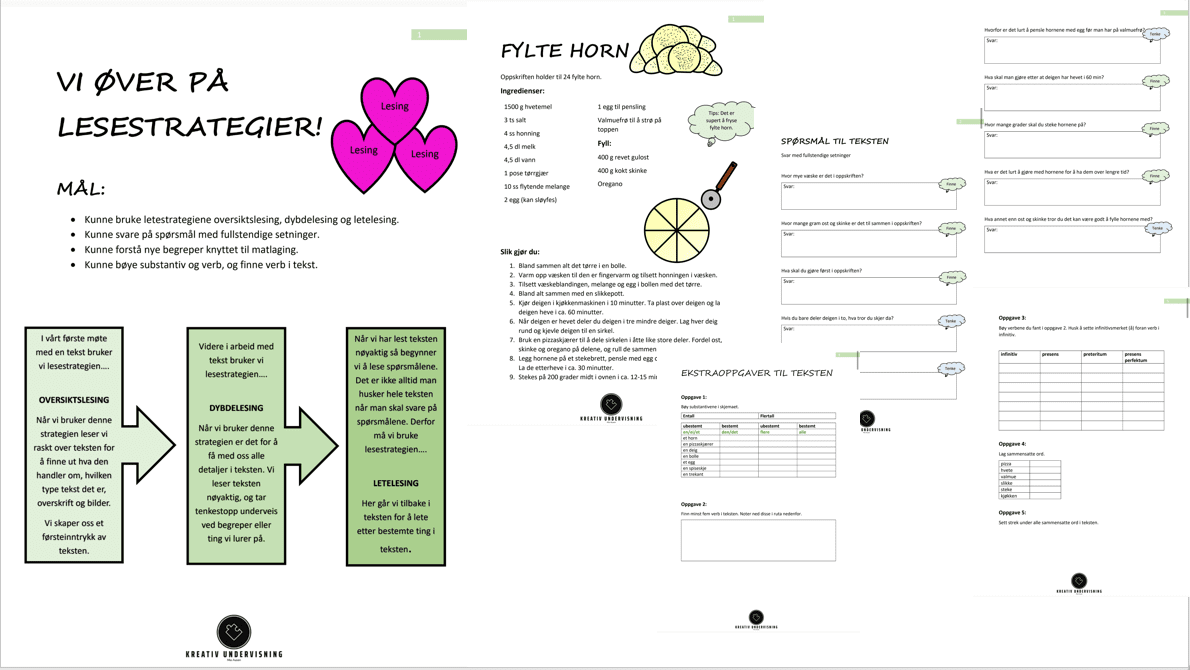 Lesekurs med oppskrifter NN