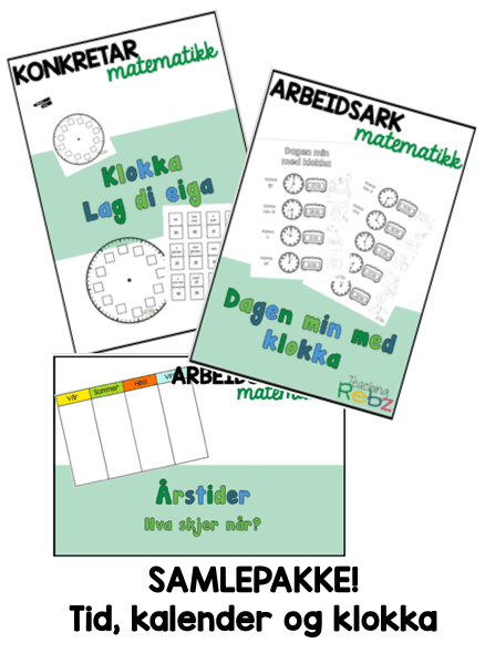 Tid; Klokka og kalender – Samlepakke Nynorsk og Bokmål