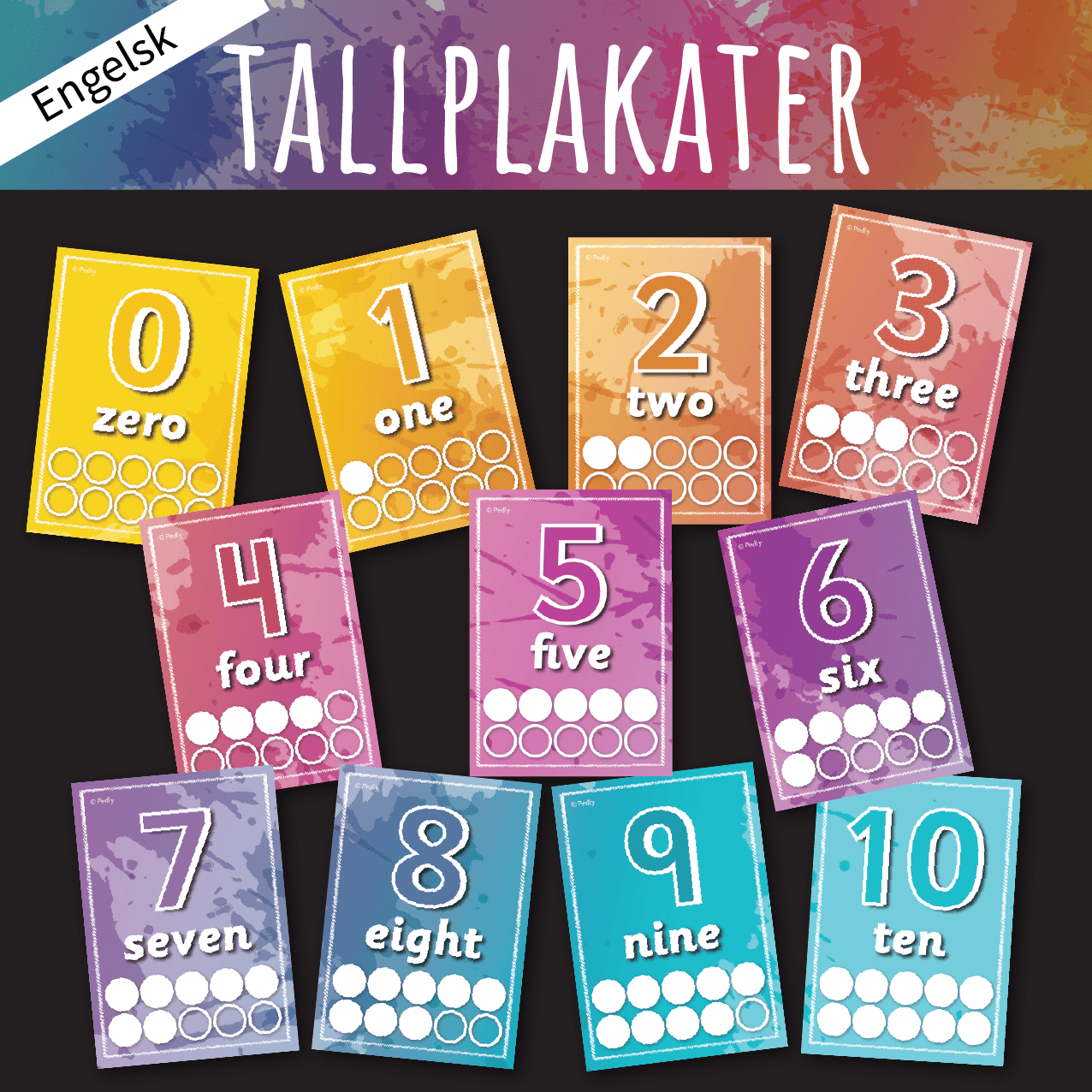 Tallplakater 0-10 (engelsk)