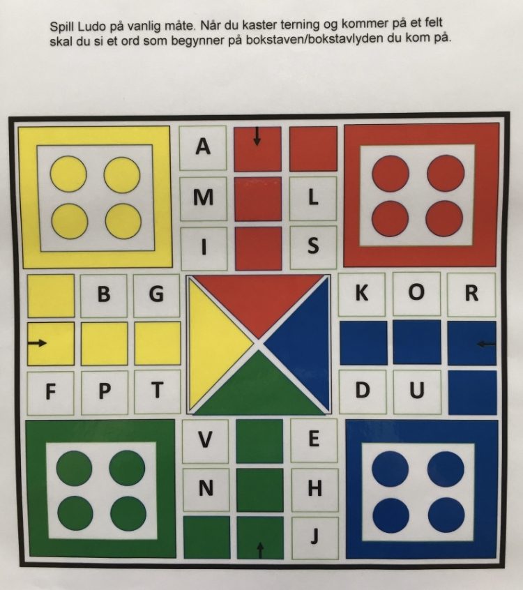 LUDO-spill med store bokstaver