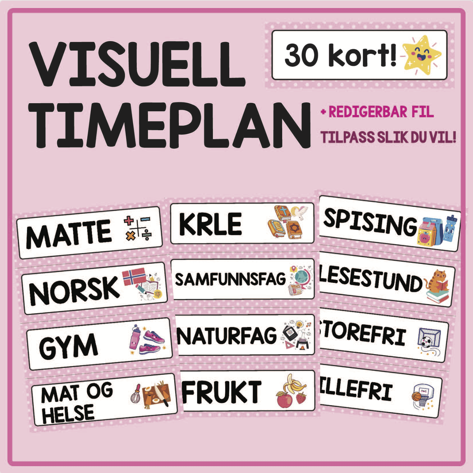 Visuell dagsplan: Rosa