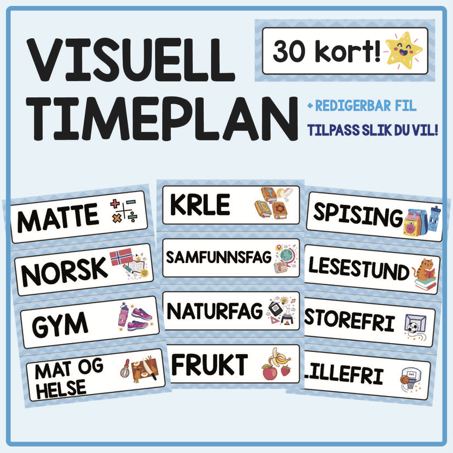 Visuell dagsplan: Blå