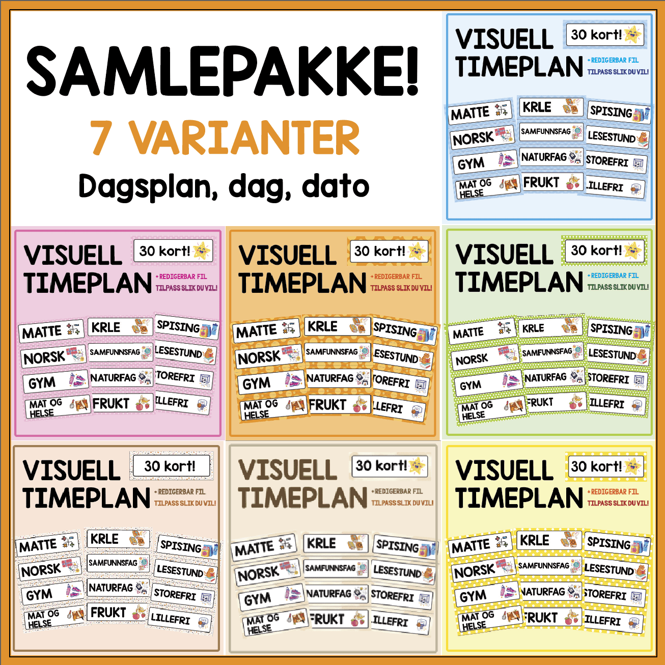 Visuell dagsplan: SAMLEPAKKE!