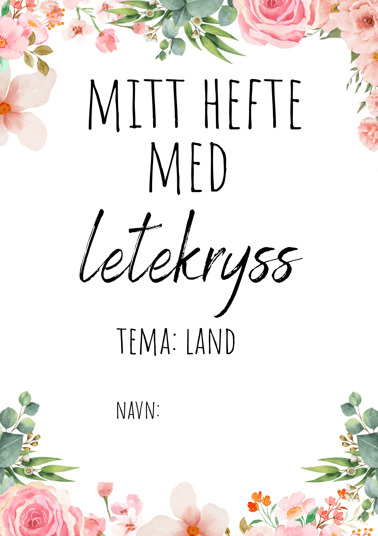 Hefte med letekryss / land i 6 verdensdeler / 6 oppgaver / ordsøk