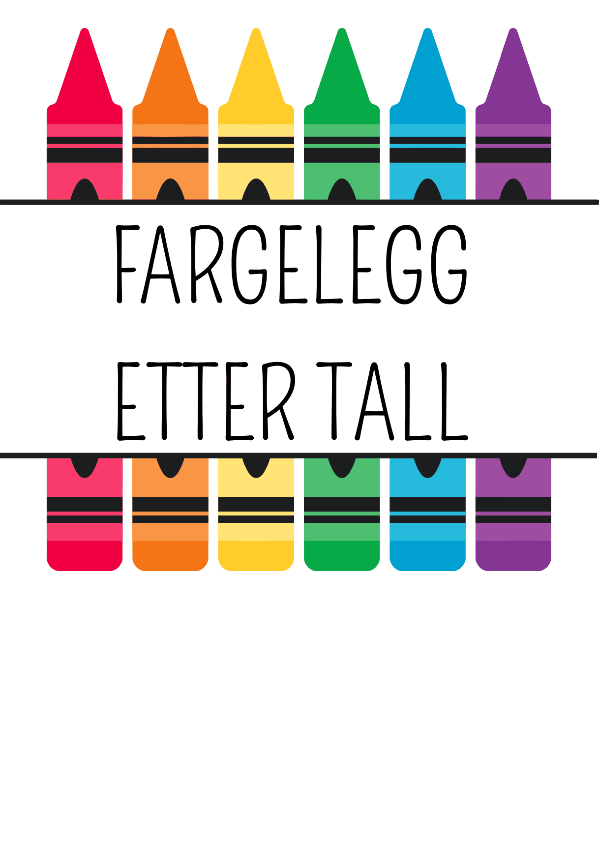 Fargelegg etter tall / 6 oppgaver