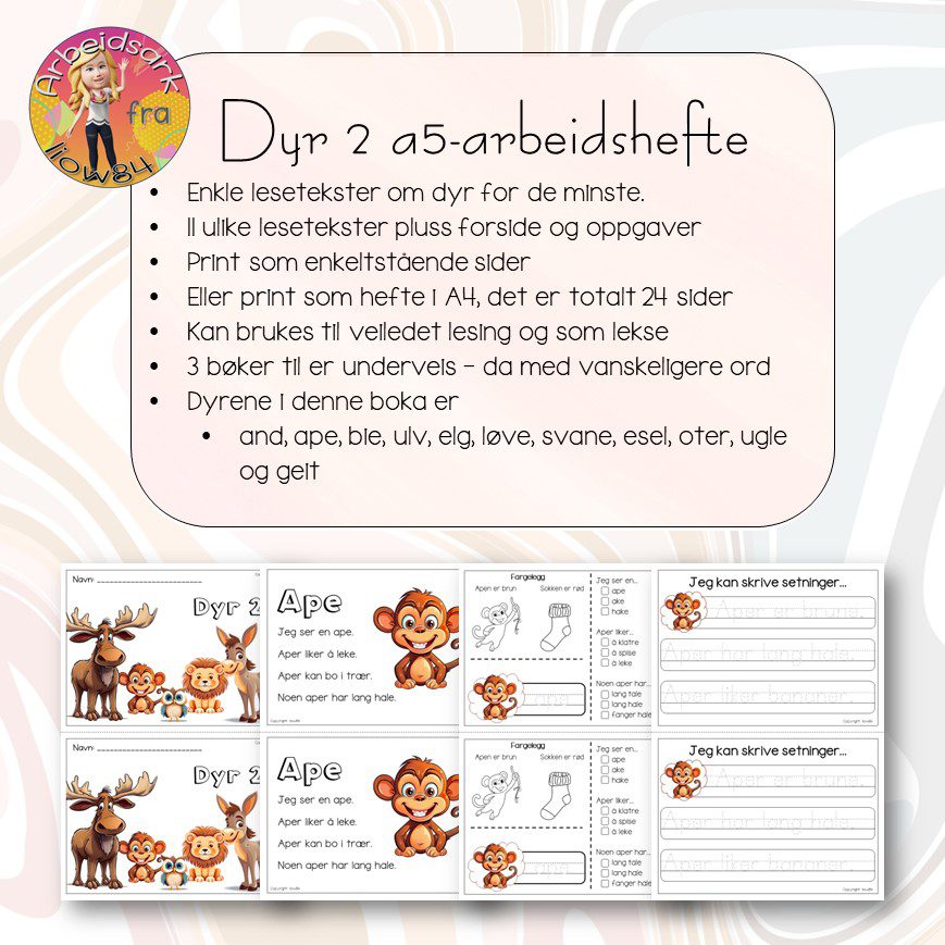 Lesetekster – Dyr 2 arbeidshefte