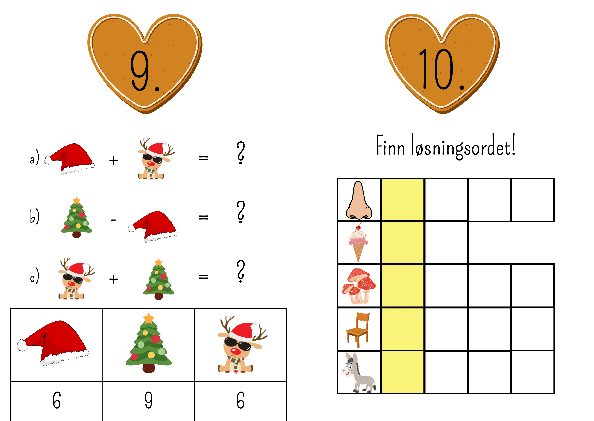 10 poster med juletema / jul / uteskole / natursti / småtrinnet