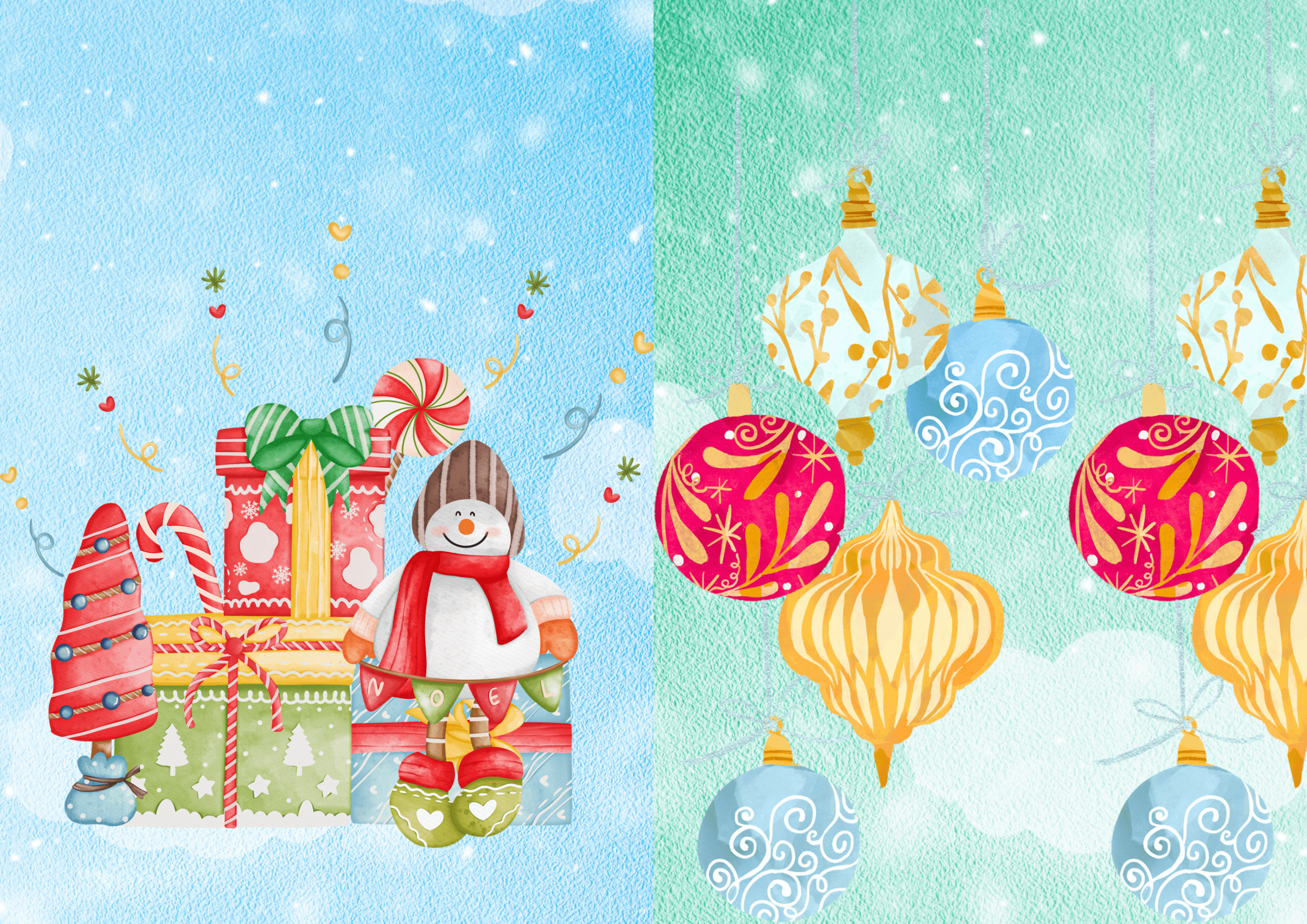 20 A3 plakater med juletema og merkedager i desember / pynt / dekor