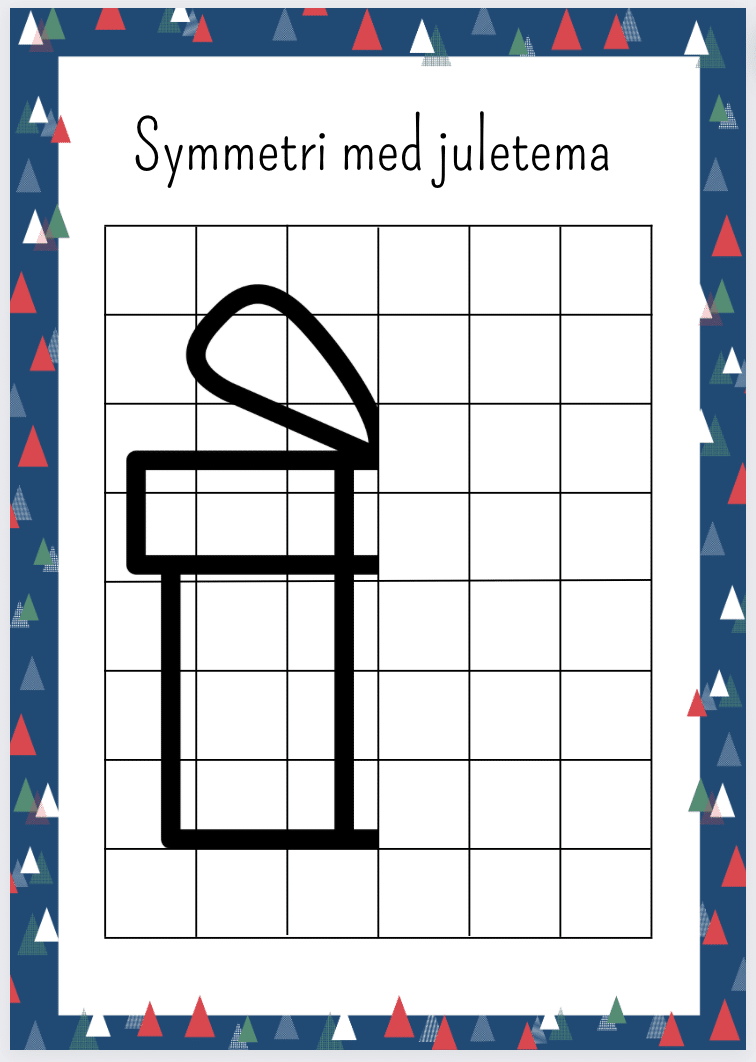 12 oppgaver med speiling / symmetri med juletema