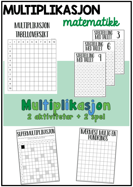 Multiplikasjon 2 aktivitetar + 2 spel – NN og BM