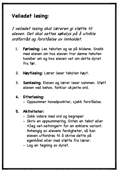 Veiledet Lesing Faktatekster Om Dyr Undervisningsbyen no veiledet-lesing-faktatekster-om-dyr-undervisningsbyen-no