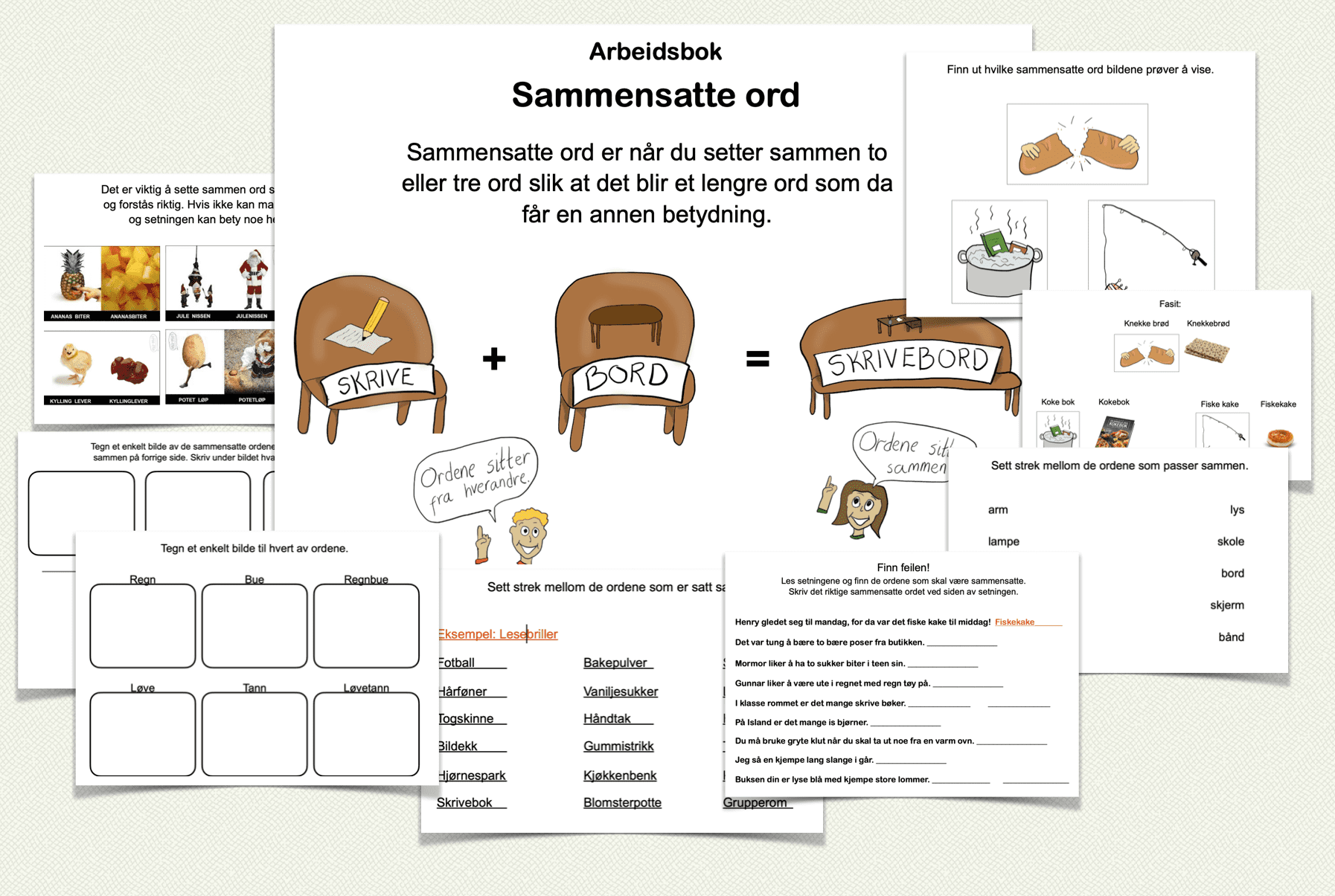 Sammensatte ord – arbeidshefte