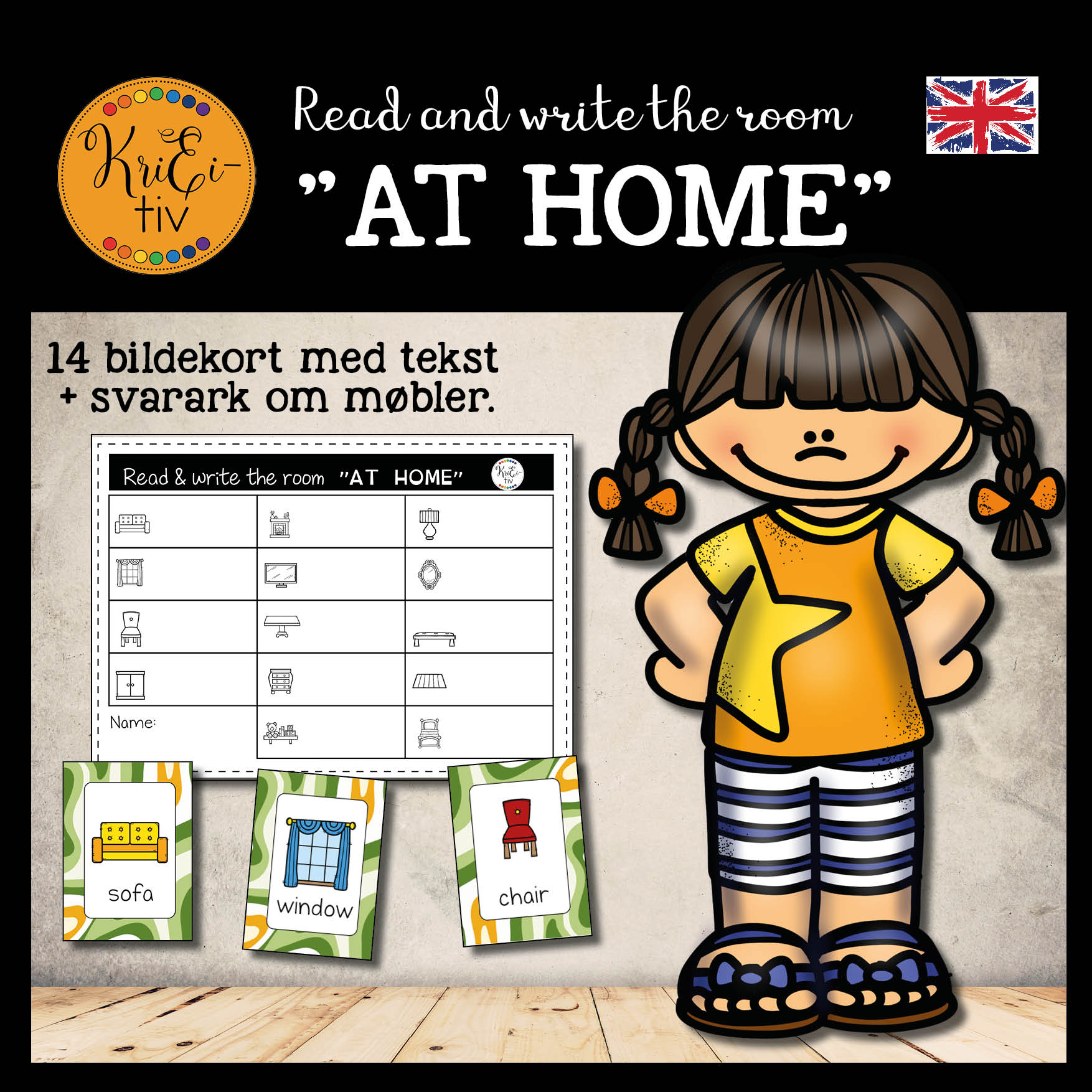 “AT HOME” – read and write the room 🇬🇧