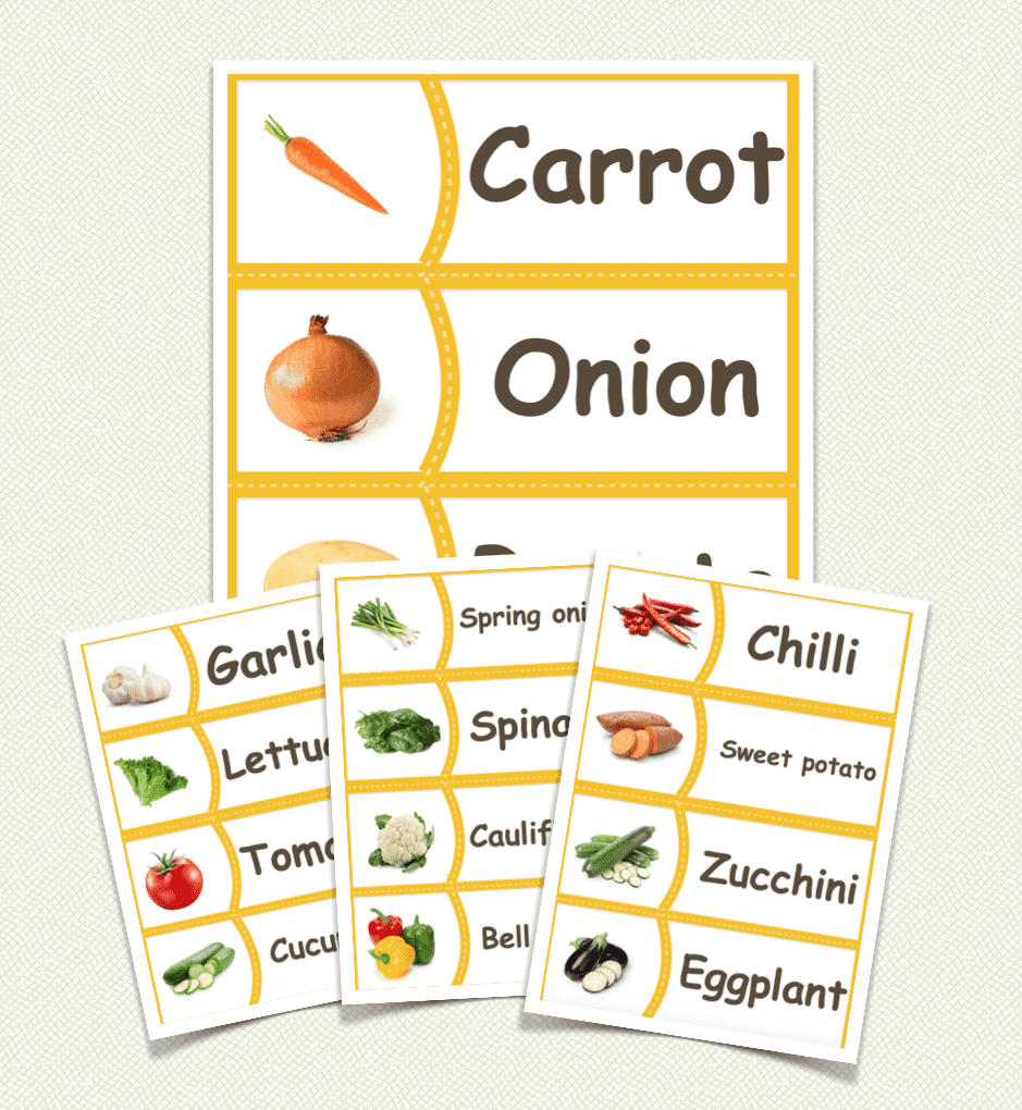 Vegetables – Match picture with text