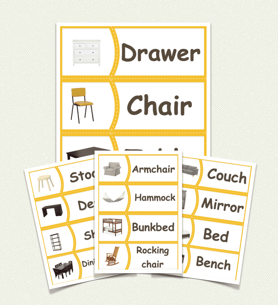 Furnitures – Match picture with text