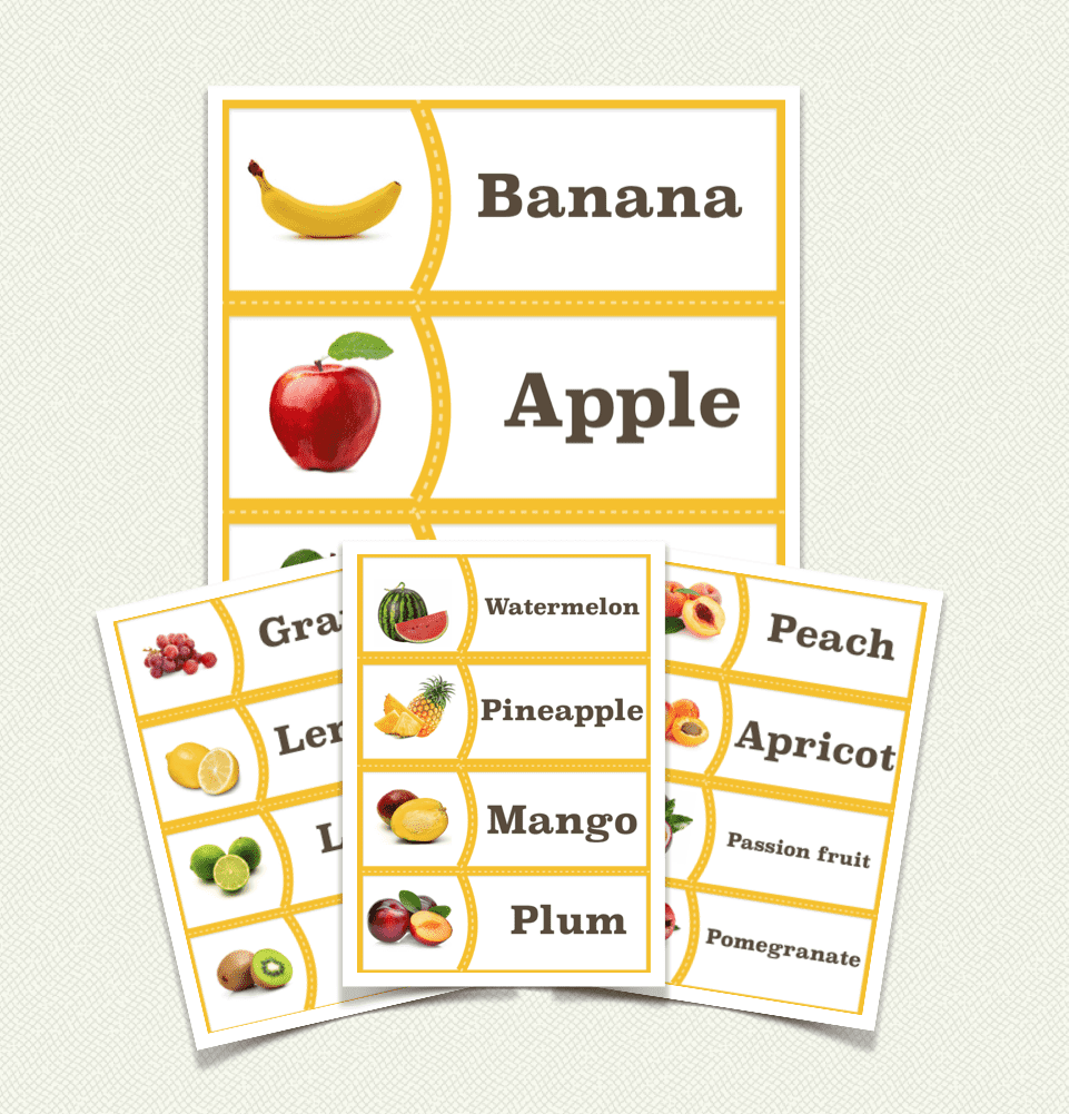 Fruits – Match picture with text