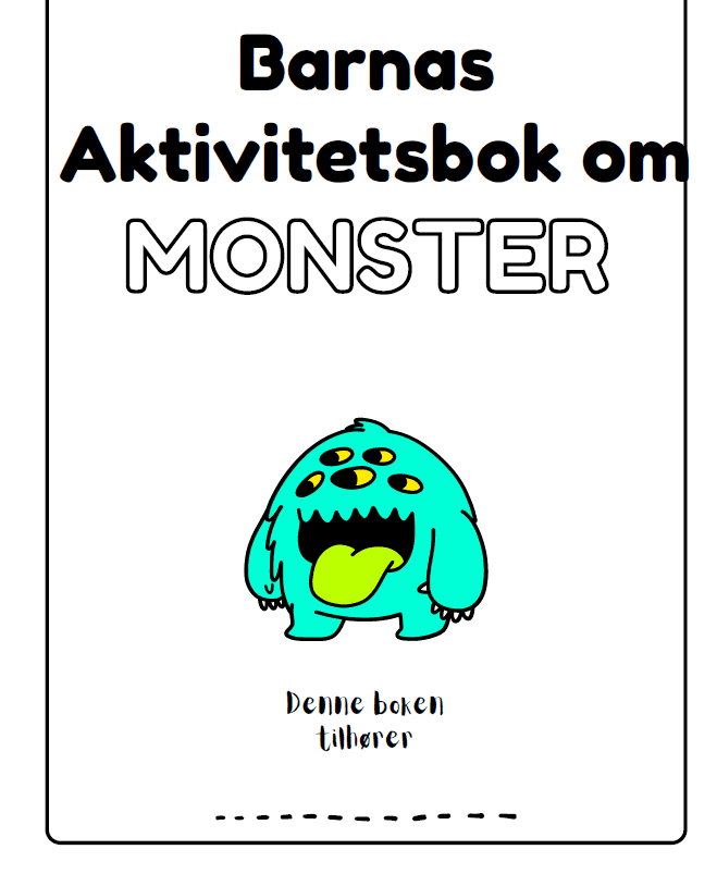 84 sider – Variert aktivitetsbok “Monster” – tall, bokstaver, telling
