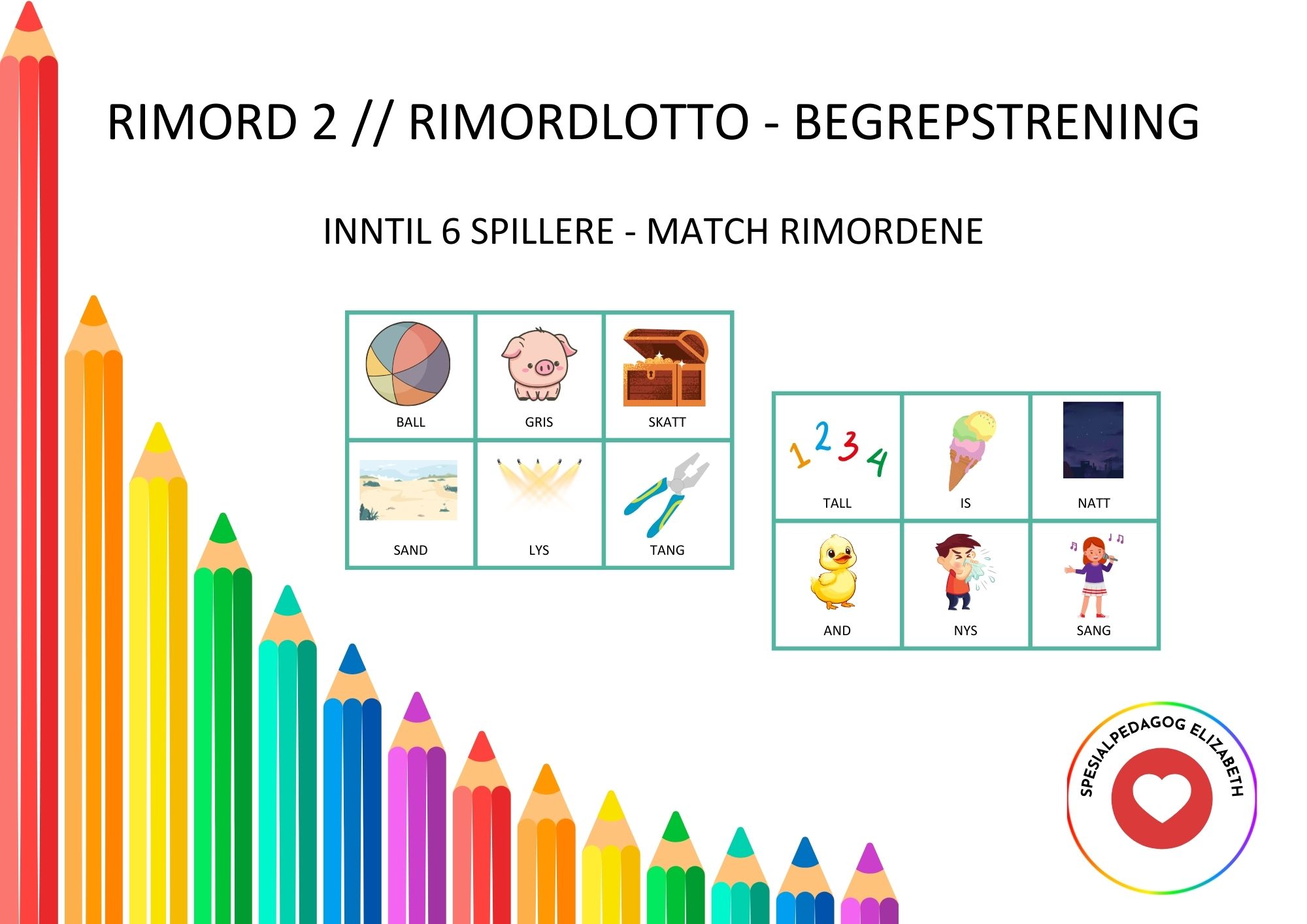 Rimord 2 – rimordlotto – begrepstrening