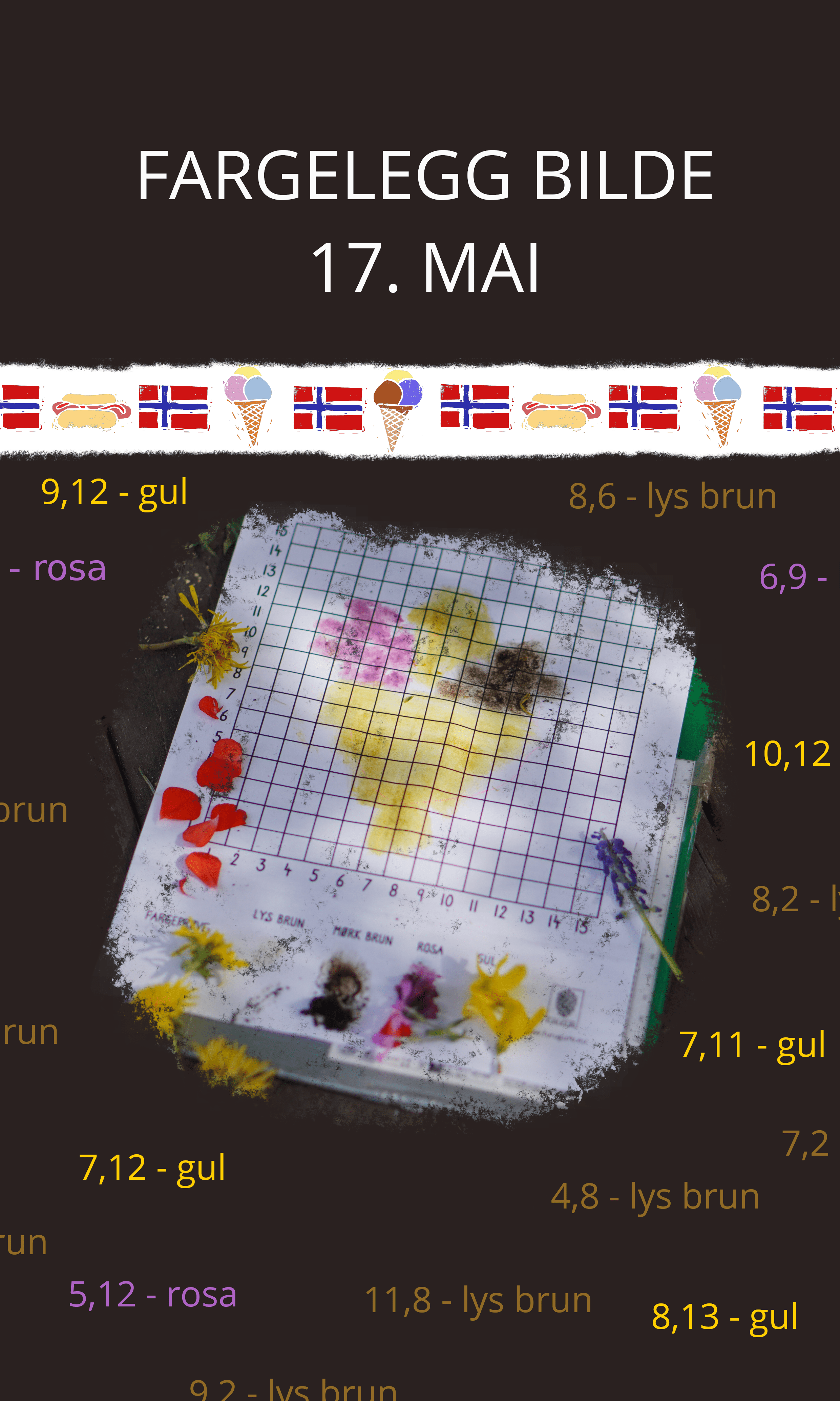 Lek med koordinatsystemet – Fargelegg bilde – 17. MAI