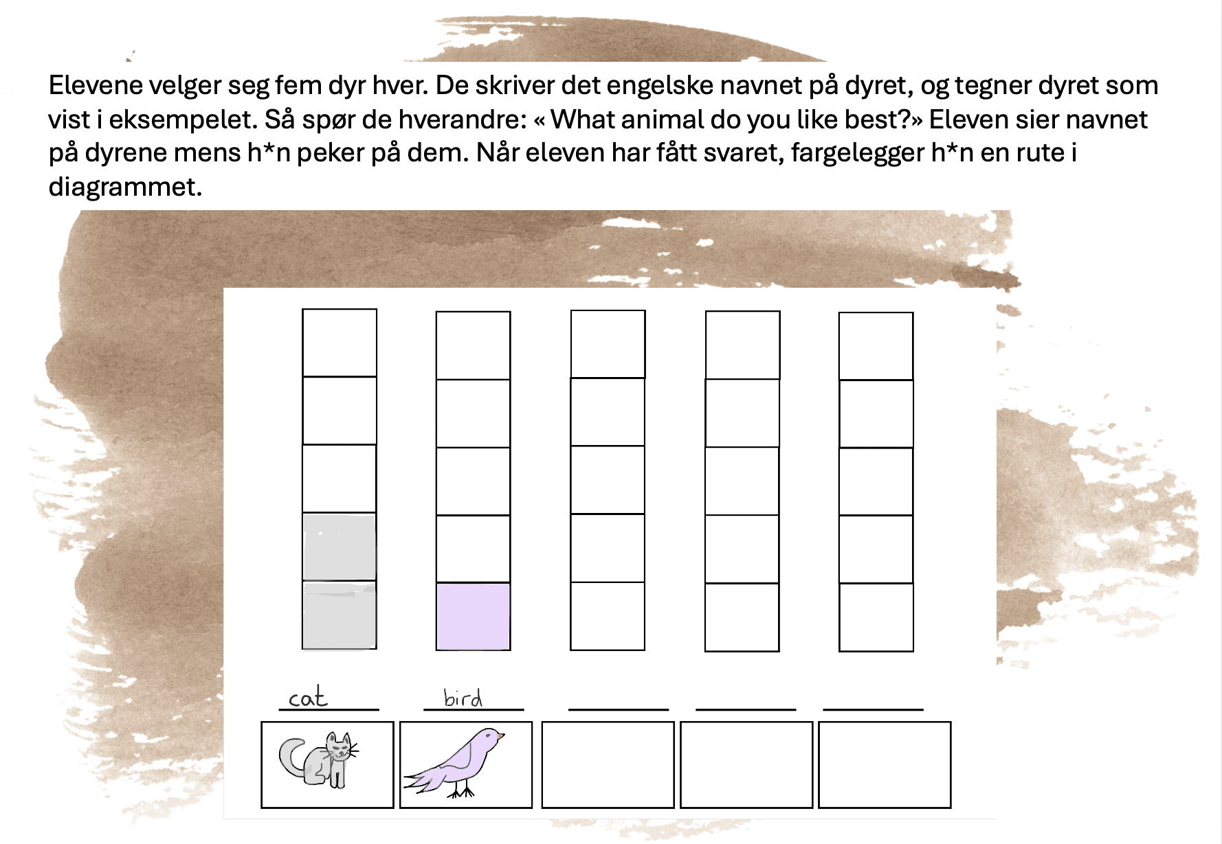 Matematikk oppgaver til den engelske bildeboka Brown Bear, Brown Bear, What do you see?