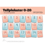 Tallplakater 0-20 med partall og oddetall