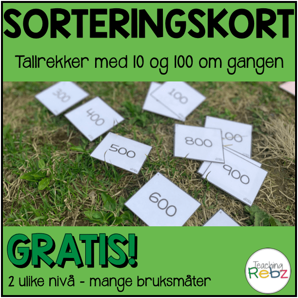 Tallrekker – 10 og 100 om gangen – Sorteringskort