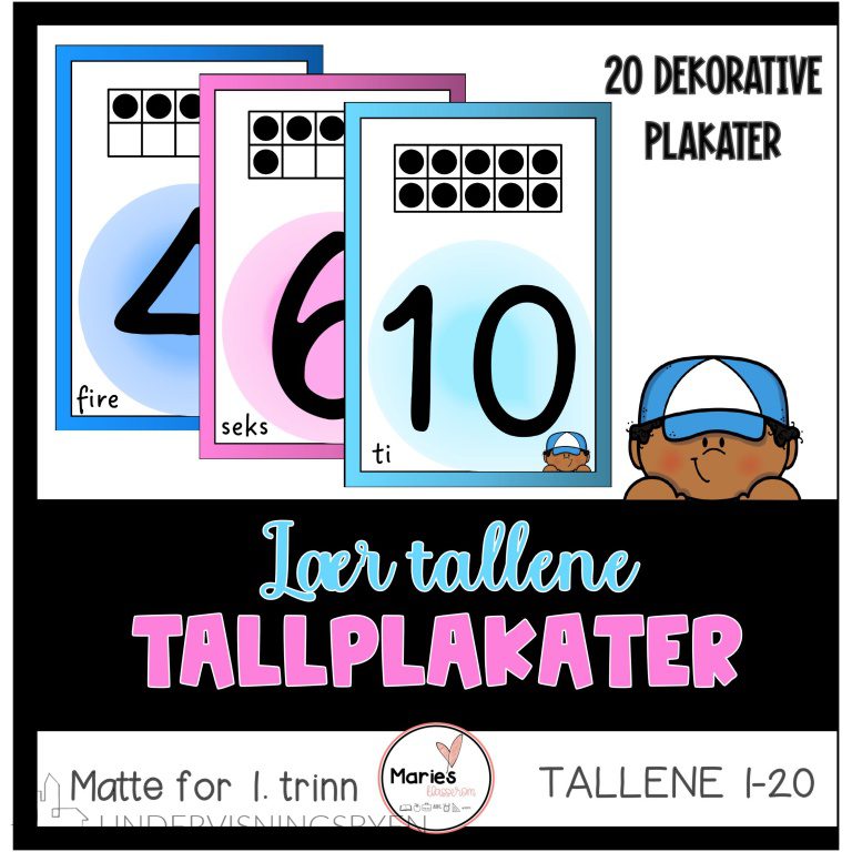 Arbeidsark og tierrammer for alle tallene fra 10 til 20, lær om tallene ...