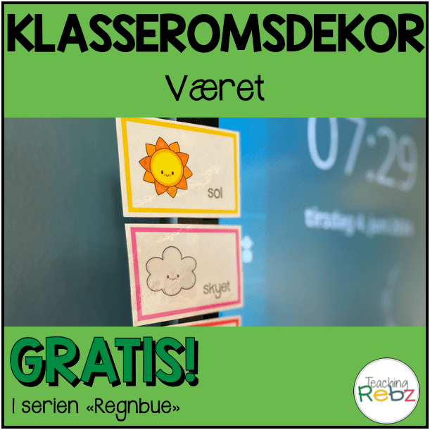 Været – klasseromsdekor – regnbue