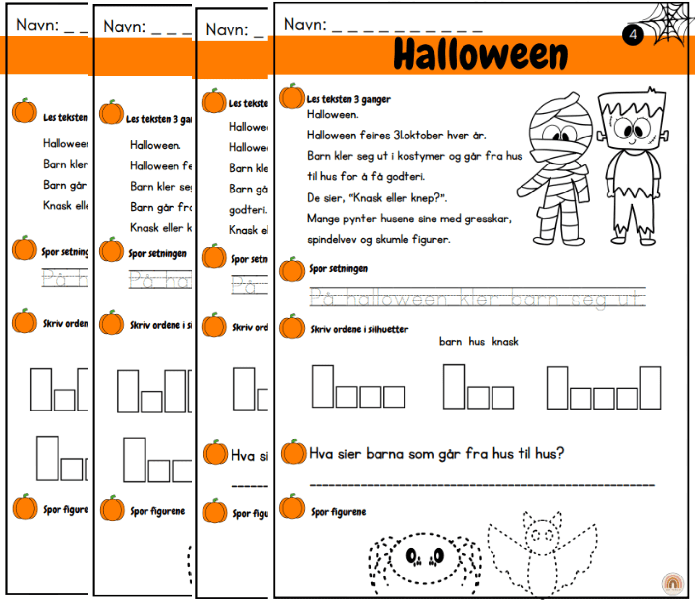 Halloween lesetekst 5 nivåer ++