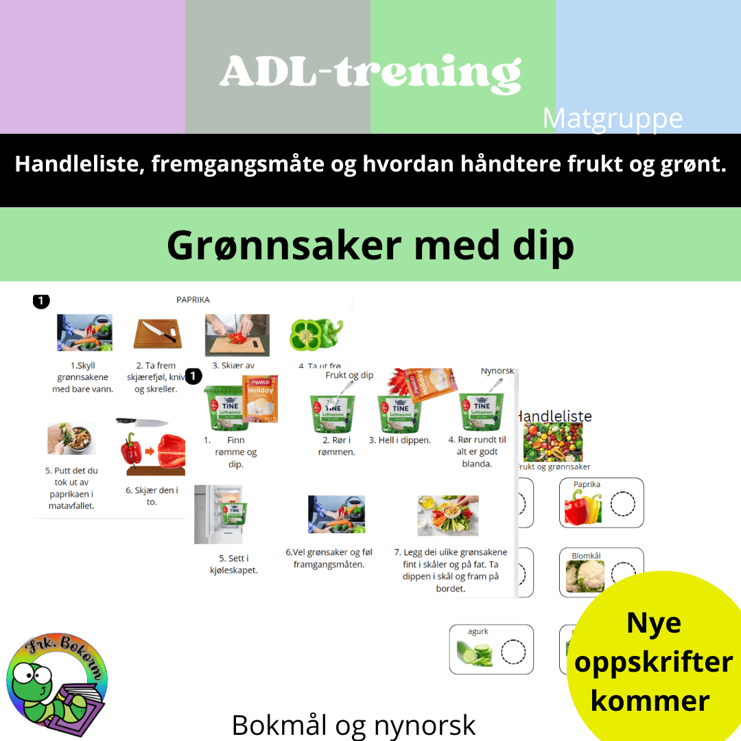 ADL trening-Matgruppe-grønnsakerogdip