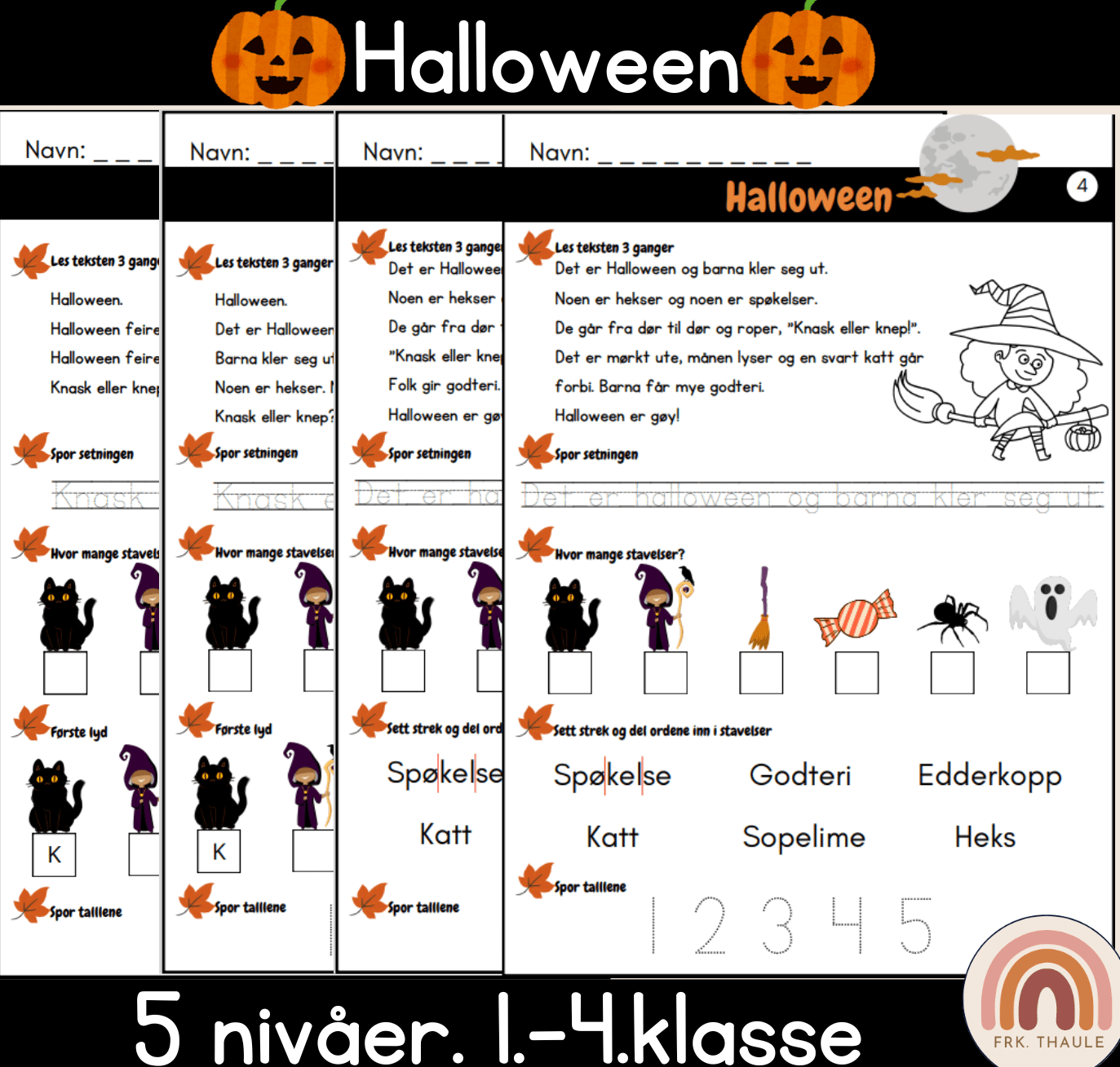 Halloween lesetekst 5 nivåer ++