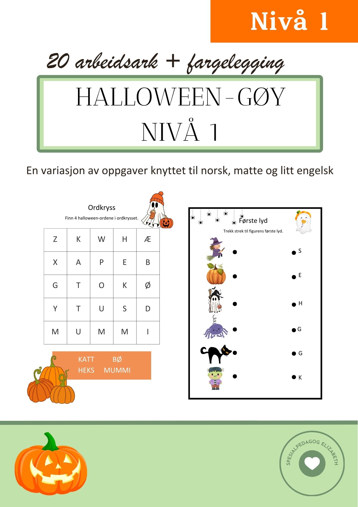 Halloween-gøy. Nivå 1