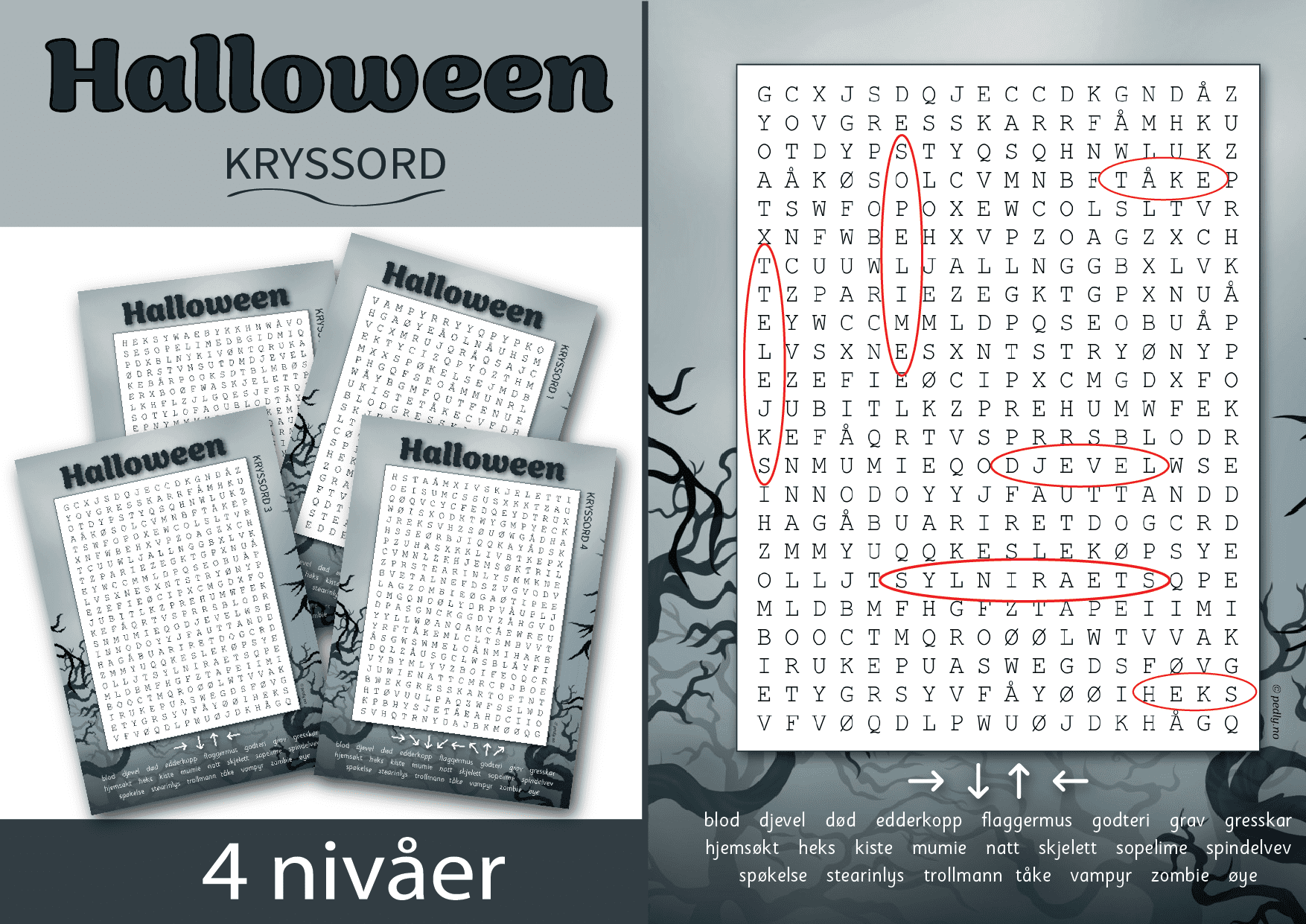Kryssord: halloween
