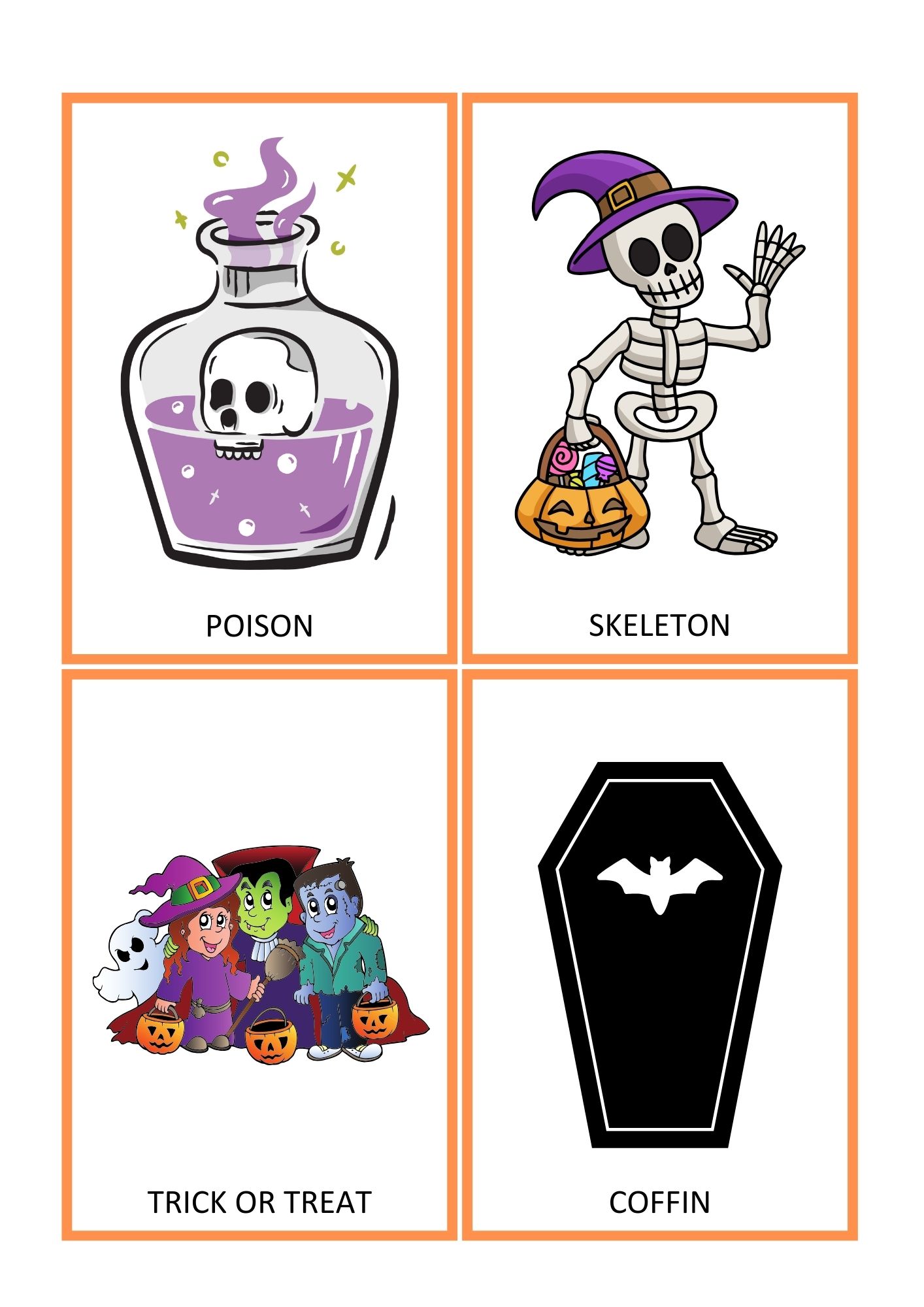 Halloween begrepskort & memory - på norsk og engelsk - Bilde 7