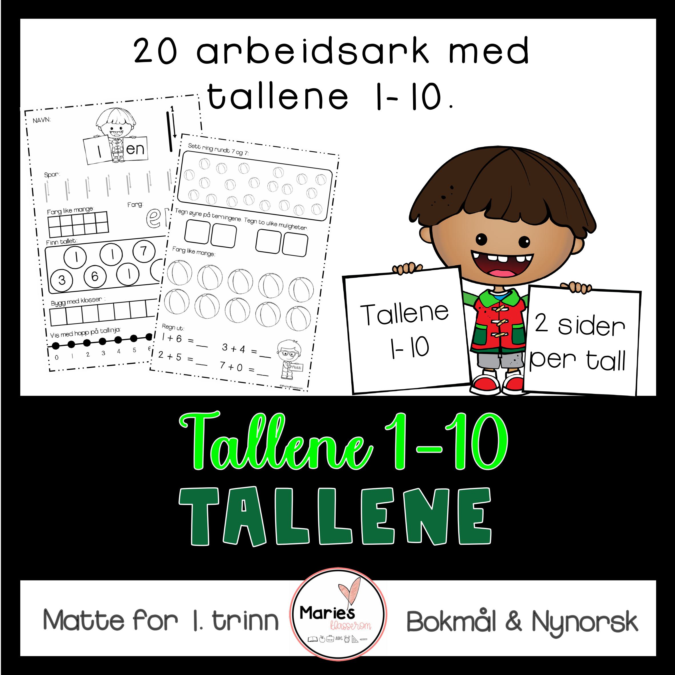 TALLENE 1-10 arbeidsark