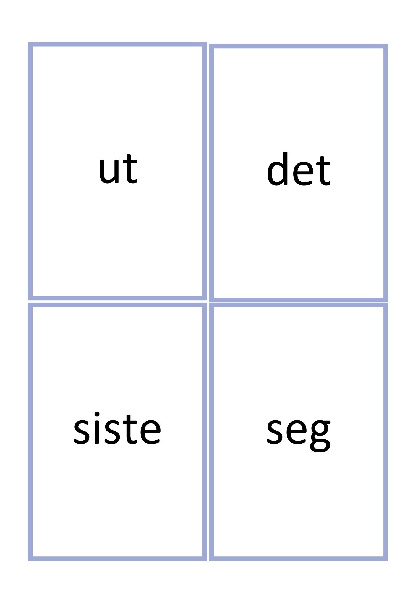 De 120 første høyfrekvente ord - arbeidskort - små bokstaver - Bilde 2