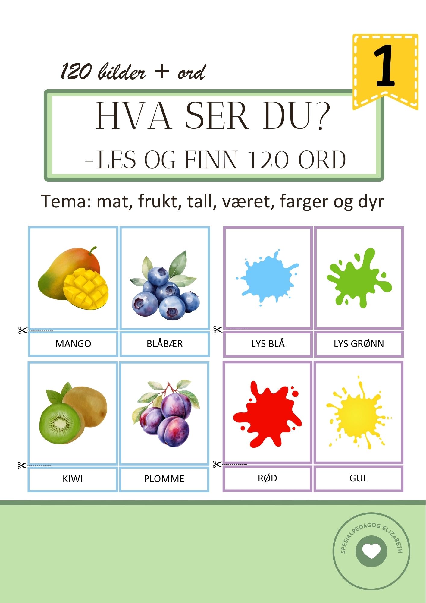 Hva ser du 1? Les og finn 120 ord