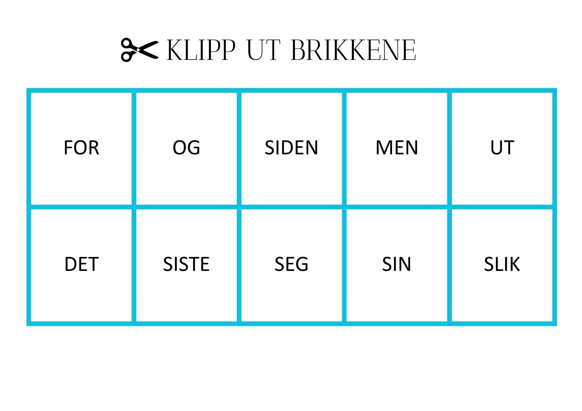 Høyfrekvente ord - lotto - store bokstaver - Bilde 3