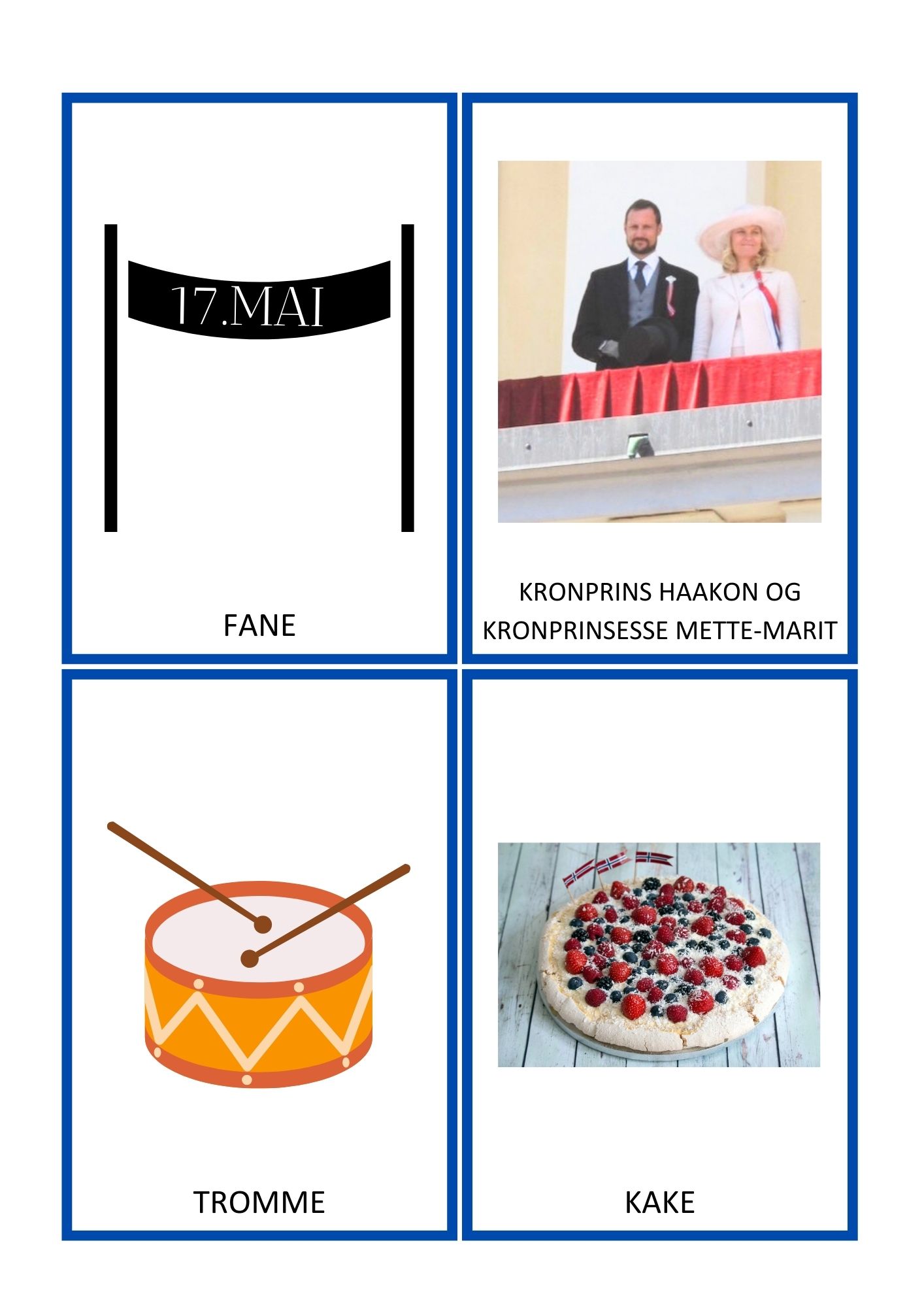 17.mai - begrepskort & memorykort - Bilde 7