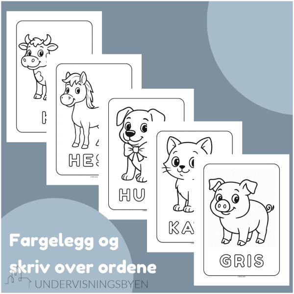 Dyrene på gården - FARGELEGGINGSHEFTE - BARNEHAGE OG SKOLE - Bilde 3