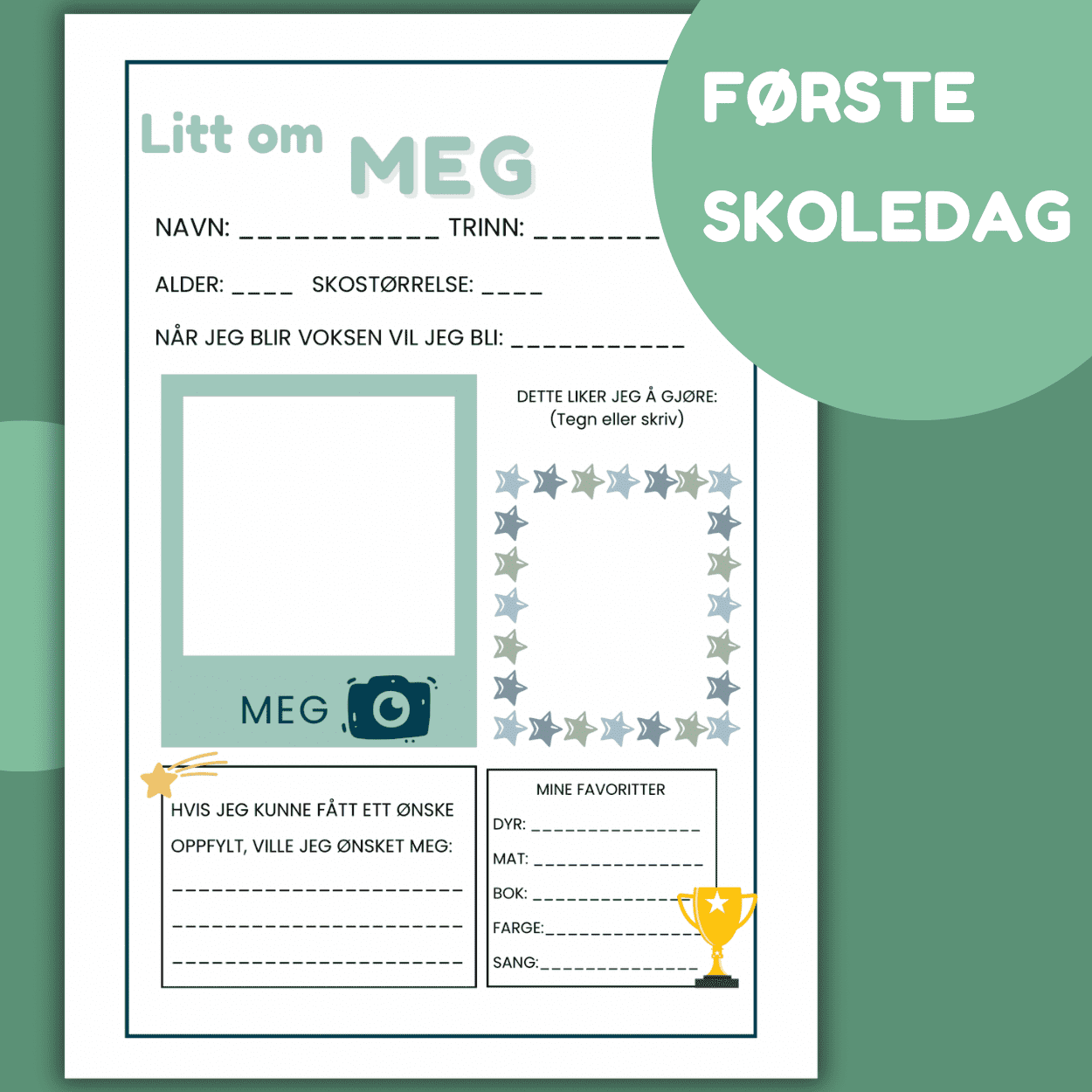 Litt om MEG - Første skoledag